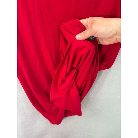 Lauren Ralph Lauren Women Red Twist Front V-Neck Matte Jersey Sheath Dress Large - Picture 8 of 10